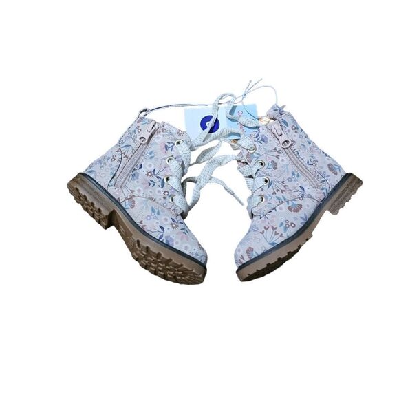 Kid's CAT & JACK Floral Lace Up Combat Boots Size 6 - Picture 1 of 7